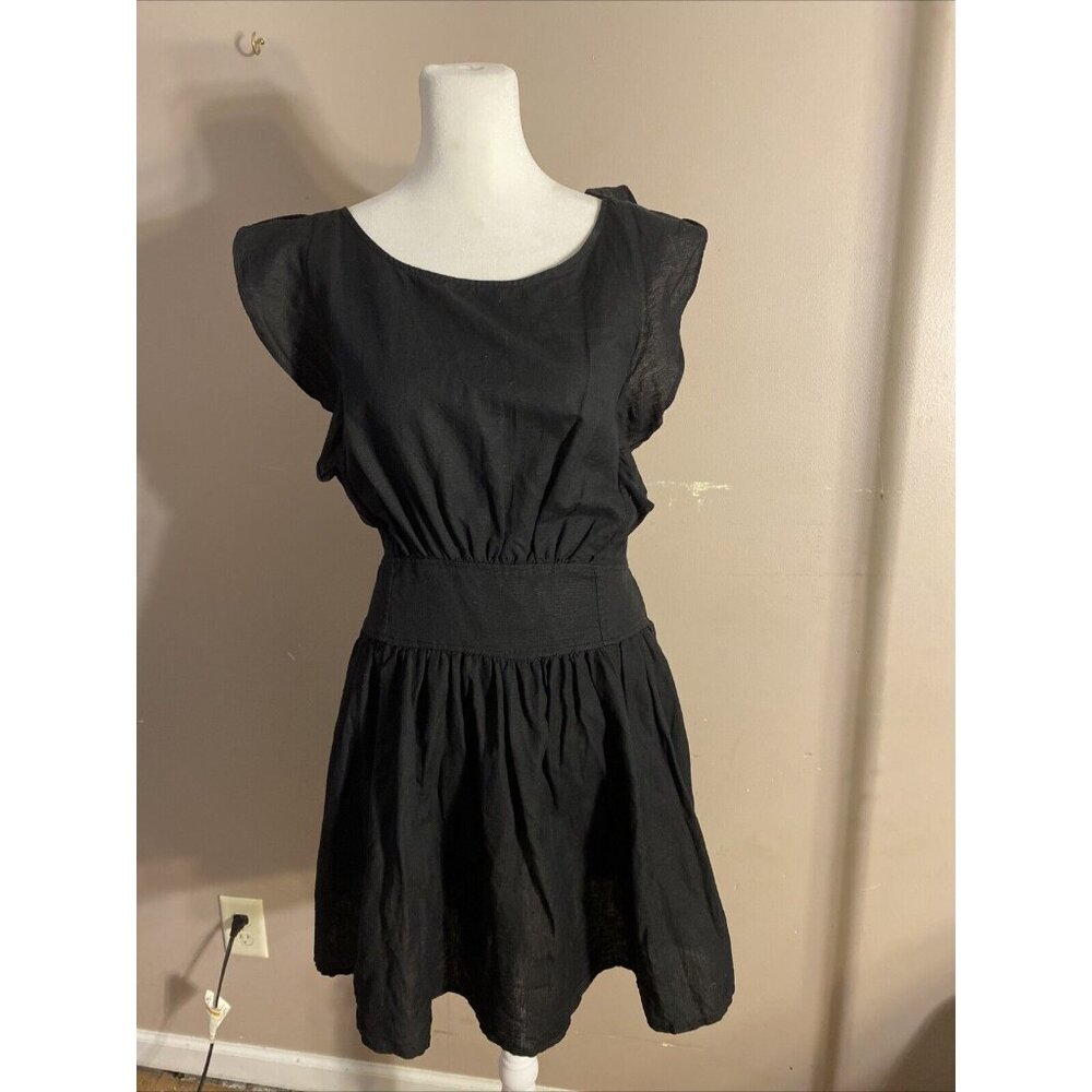 Free People Black Mini Dress with Wide Waistband